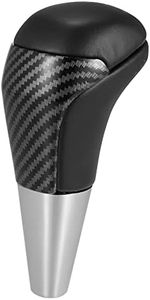 X AUTOHAUX Car Auto Automatic Gear Stick Shift Knob for Toyota Land Cruiser 4Runner 2003-2021 for Tundra for Lexus LX Black Faux Leather Carbon Fiber Pattern