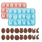 LEGACYCART Easter 1pcs 18 Cavity Easter Mold in Egg Bunny Basket Duck Mould, BPA-Free, Non-Toxic, Easter Egg Mould, Ice Candy Cookies, Pudding, Baking, Chocolate Moulds for Party Cakes, Sugar