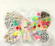 Just Flowers Bead Kit for DIY Crafts, Children's Jewelry Making Kit, DIY Bracelets Hairband Craft Kits (3MM to 6MM Beads, Alphabet & Mix Design)