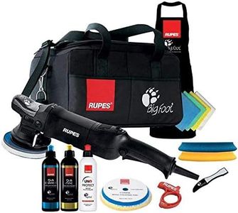RUPES Bigfoot LHR21ES/LUX Random 150mm Orbital Polisher Luxurious Kit With Coarse & Fine Compound & Matching Pads UNO Protect Polish & Sealant in BigFoot Tool Bag With Apron