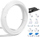 Professional 1/4" OD Tubing Water Line Kit for Refrigerator Ice Makers, 32.8 ft Ice Maker Water Line Kit for RO Water Systems with Fittings(White)