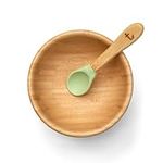 Tiggi Baby Weaning Bowl - Bamboo Suction Bowls for Weaning | Secure Feeding with Baby Suction Bowl | BPA-Free Weaning Bowl Kit (Soft Green)