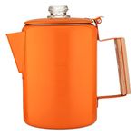 COLETTI Bozeman Orange Percolator Coffee Pot — Camping Coffee Makers — Camping’s Favorite Percolator – NO Aluminum or Plastic [9 cup, Orange Clay]