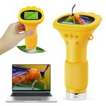 Microscope for Kids, Mini Microscope with 2'' Inch Screen - 200x Zoom Pocket Handheld Microscope Camera, Christmas Birthday Gifts for Age 3 4 5 6 7 8 9 10 11 12 Girls Boys