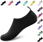 VIFUUR Water Sports Shoes Barefoot Quick-Dry Aqua Yoga Socks Slip-on for Men Women A Black 46-47