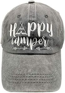 LOKIDVE Embroidered Happy Camper Baseball Cap Distressed Dad Hat for Men Women