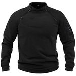 Sweater Men Mens Fleece Pullover Quarter Zip Boys Checked Shirt Mens Pullover Jacket Winter Flying Jacket Christmas Hoodie for Men Fleece Navidad Christmas Jumper Mens Parka （Black, XL