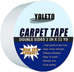 YOLETO Carpet Tape Double Sided - Solution for Securing Rugs, Tiles, Wood & More with Superior Adhesion, Residue-Free Removal, Anti-Slip Design & Versatile Use-50 mm x 10m