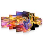 Startonight Large Canvas Wall Art Abstract - Lovers in Colored Shapes - Huge Framed Modern Set of 7 Panels 100 x 240 cm