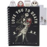 Nightmare Before Christmas Tab Journal Notebook, Spiral Bound, 96 Lined Pages, 8 x 7 inches, Black