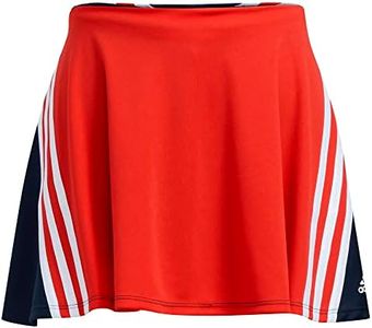 adidas Girls' 3 Stripe Skort, Vivid Red, Large (14)