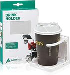 AdirMed Universal Drinking Cup Holder - for Any Kind of Strollers, Walkers, Bicycles, Wheelchairs, Rollator, Cane & Crutch (White)