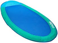 Swim Ways Spring Float Recliner 6060700 Water Buoyant Summertime Relaxation Comfort Lounge Seat for Pool Lake Beach Pond River Island, Aqua Blue, 69" L x 35" W x 5.5" H