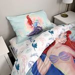 Nemcor Little Mermaid 4 Piece Kids Bedding Set is A Dream Come True, Includes A Cozy Comforter, Flat Sheet, Fitted Sheet, and Pillowcase for The Perfect Night's Sleep for Kids