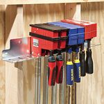 Rockler 24” Parallel Clamp Rack - Helps to Store Heavy Duty Clamps – Durable Galvanized Steel Parallel Clamps – Rack Stores Clamps up to 24” Wide - Workshop Organizers and Storage