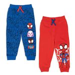 Marvel Spidey and His Amazing Friends Toddler/Little Boys Fleece 2 Pack Jogger Pants, Blue / Red, 5T