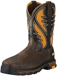 ARIAT Men's Intrepid Venttek Composite Toe Work Boot, Cocoa Brown/Work Orange, 8.5 Wide