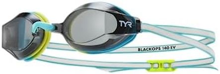 TYR ‎Blackops 140 EV Racing Non Mirrored Swim Goggles Junior Fit, Smoke/Aqua