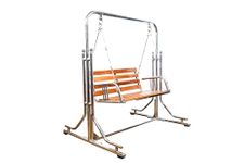 VNF Stainless Steel Silver 2-Seater Swing Jhula with Stand - 350Kg Capacity | Indoor & Outdoor Garden Porch Swing | Sturdy, Portable and Durable Jhula for Home Balcony - S1-024