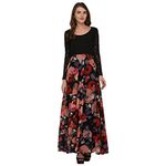 GLAMBING Women's Maxi Dress (GB0006_M_Multicolored_Medium)