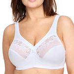 Glamorise Full Figure Plus Size MagicLift Minimizer Bra Wirefree #1003 White