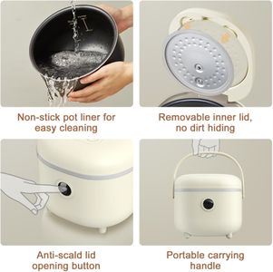 Bear 4-Cup Rice Cooker and Steamer – Compact Multi-Function