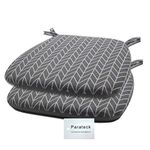 2 of Dining Chair Pads with Ties Memory Foam Seat Cushion Non Slip Garden Chair Cushion Seat Pads 45 x 42cm (Grey)