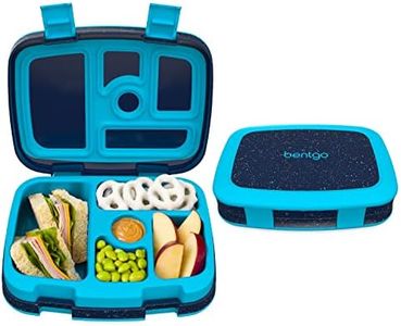 Bentgo Kids 5-Compartment Lunch Box - Confetti Design for School, Ideal for Ages 3-7, Leak-Proof, Drop-Proof, Dishwasher Safe, & Made with BPA-Free Materials (Confetti Edition - Abyss Blue)