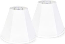 Set of 2 White Bell Lamp Shades 5.9" Top x 13.4" Bottom x 10.6" High Traditional Linen Lamp Shade for Table & Floor Lamps - Hand Crafted - Spider Fitter - Replacement Lampshade by GO&SO