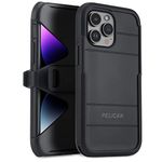 Pelican Voyager Series - iPhone 14 Pro Case 6.1" [Compatible With MagSafe] Magnetic Charging Phone Case With Belt Clip Holster Kickstand [18FT MIL-Grade Drop Protection] iPhone 14 Pro Cover - Black