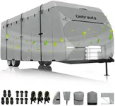 Umbrauto RV Cover Fits 30-33ft Travel Trailer: Lightweight, Waterproof Camper Cover for Toy Hauler, Winter Campsite, with Gutter Covers, Tongne Jack Covers, Windproof Straps