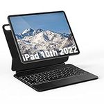 Doohoeek Magic-Style Keyboard for New iPad 10.9 inch 10th Generation, Floating Keyboard Folio Bluetooth with Trackpad and 7-Color Backlit for New iPad 10.9" 10th Gen 2022 US Layout