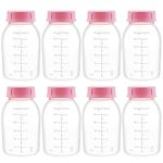 Maymom Breast Pump Bottle Compatible with Medela Pump in Style MaxFlow, Freestyle, Swing Maxi Pump, Maymom Breastshields; Compatible with Ameda MYA Joy, Finesse and Purely Yours Pumps; 8pc/pk