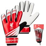 Liverpool F.C. Goalkeeper Gloves for Kids Teenagers - Non Slip Padded Palms Size 5 or 7 - Liverpool Gifts for Boys (Size 5)