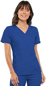 Cherokee Women's Scrubs Flexibles Sporty V-Neck Knit Panel Top