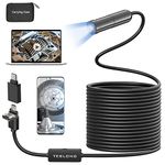 3rd Generation USB Borescope, Teslong 12.5mm Auto Focus Endoscope Camera with 5.0 Megapixels FHD Micro Inspection Camera, Waterproof Semi-Rigid Snake Cable, Multifunction Soldering Camera(5m/16ft)