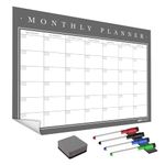 WallTAC A1 Monthly Wall Planner Sticker with Whiteboard Pens | Made in the UK | Easy-to-Remove Dry Wipe Dry Wipe Calendar with Reusable Adhesive | Meal Planner or To Do List [60 x 84cm]