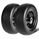 VEVOR Lawn Mower Tires with Rim, 11x4-7" Tubeless Tractor Tires, 2-Pack Tire and Wheel Assemby, Flat-free PU Tire, 3.4" Centered Hub, 3/4" Bushing Size, 20 PCS Adapters for Riding Mowers Lawn Tractors