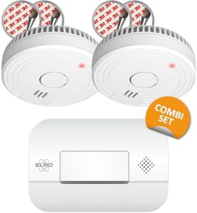 ELRO FF1840 Kit Complet de Sécurité Incendie - 2 Détecteurs de Fumée avec Montage Magnétique et Détecteur de CO - Batteries Longue Durée