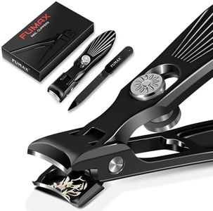 2024 Upgrade Nail Clippers for Men Thick Nails, Large Wide Jaw Opening Nail Clippers with Catcher, Heavy Duty No Splash Nail Clippers for Seniors, Mess Free Ultra Sharp Fingernail Cutters