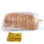 Bread Bags with Ties, Reusable, Clear Bags and Ties, Bread Bags For Homemade Bread And Bakery Loaf Adjustable Reusable (100)