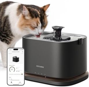 PETLIBRO Cat Water Fountain Stainless Steel Tray, Cordless Cat Fountain Battery Operated, 3L/101oz Pet Water Fountain App Monitoring, Quiet Cat fountains for drinking, Easy Clean 5G WiFi Cat Dispenser