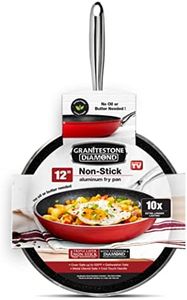 Granite Stone Coated Nonstick Frying Pan - 12 Inch Frying Pan Nonstick Pan Skillets Nonstick Non Stick Pan Cooking Pan Fry Pan Skillet Large Frying Pan, 100% PFOA Free, Oven & Dishwasher Safe - Red