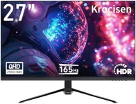 27 inch Gaming Monitor, QHD 2560 * 1440p, 165Hz 99% sRGB, Frameless IPS Screen, 1ms, FreeSync, HDMI DisplayPort, Monitor with Built-in Speakers and LED Rainbow Light, VESA Mountable