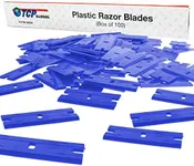 TCP Global 100 Piece Plastic Razor Scraper Blades with Extra Sharp Chisel Edge, Remove Decals, Stickers, Adhesive, Clean Glass