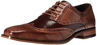 Stacy Adams Men's Tinsley Wingtip Lace-Up Oxford, Tan/Brown, 9.5