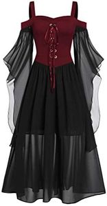 TWGONE Party Dresses for Women 2023: Celtic Pineapple Viking Halloween Costumes Red