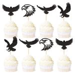 Ercadio 24 Pack Eagle Cupcake Toppers Eagle Cupcake Picks Animal Cupcake Picks Eagle Birthday Cupcake Decorations for Baby Shower Birthday Animal Theme Party Cake Decor Supplies