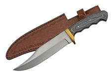 SZCO SUPPLIES 12.25"" Black Handle Mountain Lion Hunter Bowie Knife (203421-BK)