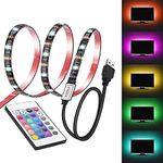 STAR LIGHTING LED Strip Lights 6.56 ft for 40-60 in TV USB Backlight Kit with Remote, (16 Colours 5050 Bias HDTV)